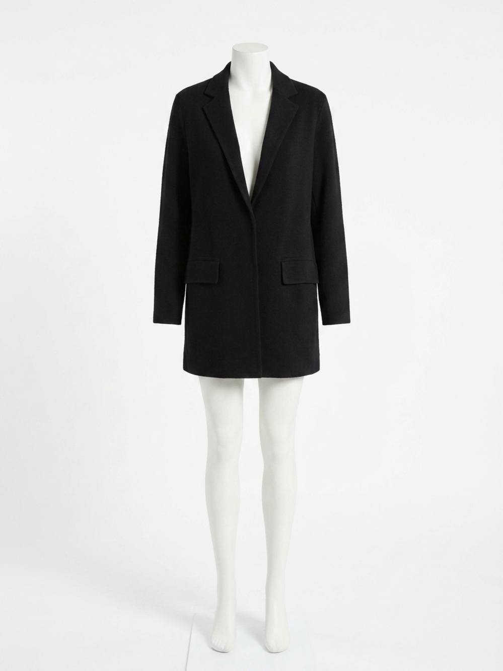 NEW WHITE + WARREN superfine organic cotton knit blazer in black